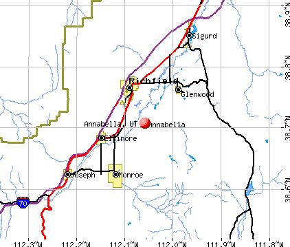 Annabella, UT map