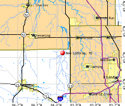 New Lothrop, MI map