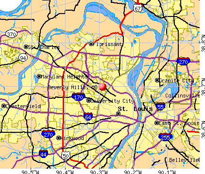 Beverly Hills, MO map
