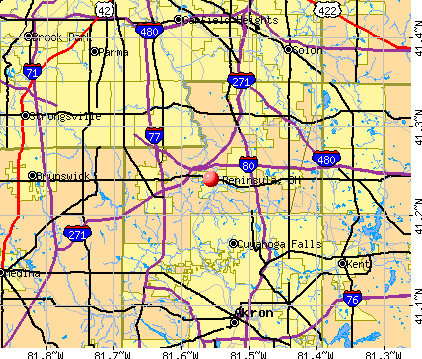 Peninsula, OH map