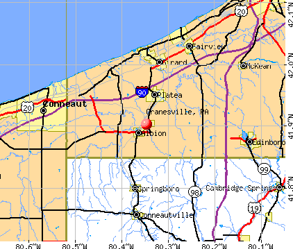 Cranesville, PA map