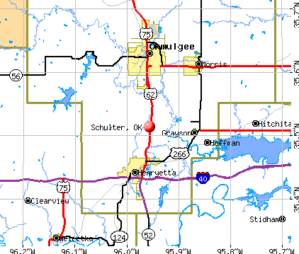 Schulter, OK map