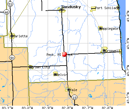 Peck, MI map