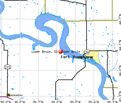Lower Brule, SD map