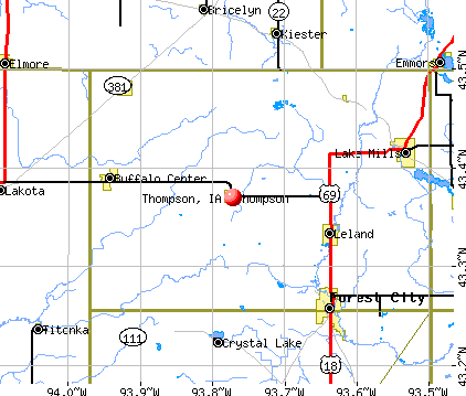 Thompson, IA map