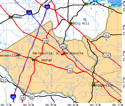 Harleyville, SC map