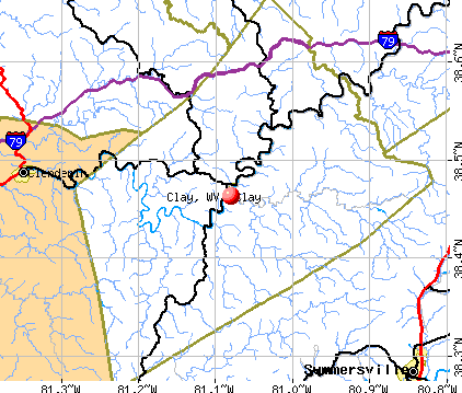 Clay, WV map