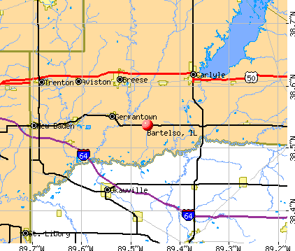 Bartelso, IL map