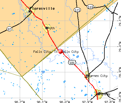 Falls City, TX map