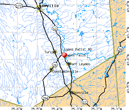 Lyons Falls, NY map
