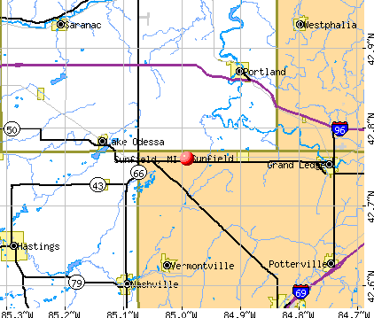 Sunfield, MI map