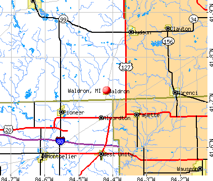 Waldron, MI map