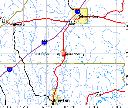 Castleberry, AL map