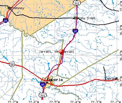 Jarratt, VA map