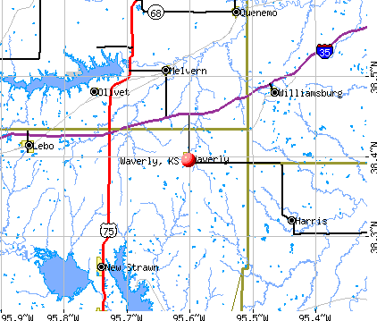 Waverly, KS map