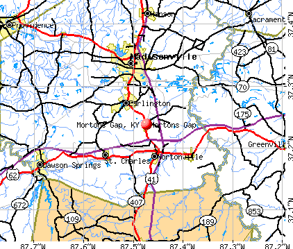 Mortons Gap, KY map