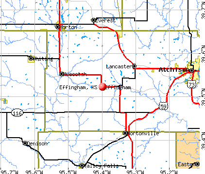 Effingham, KS map