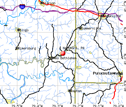 Hawthorn, PA map