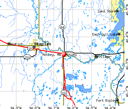 Motley, MN map