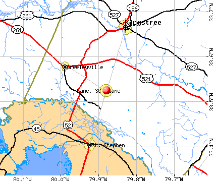 Lane, SC map