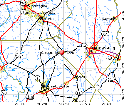Gibson, NC map