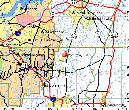 Cohutta, GA map