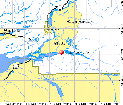 Knik River, AK map