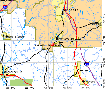Wilton, AL map