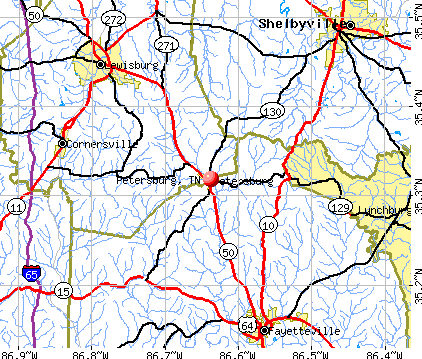 Petersburg, TN map