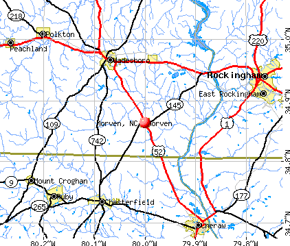 Morven, NC map