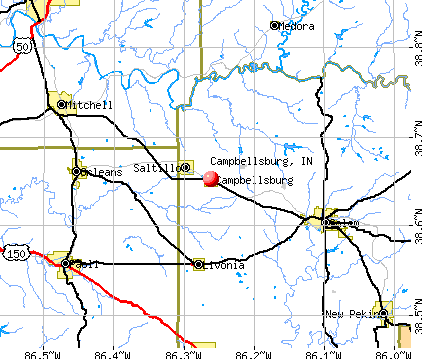 Campbellsburg, IN map
