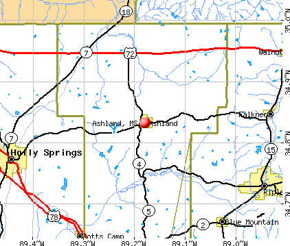 Ashland, MS map