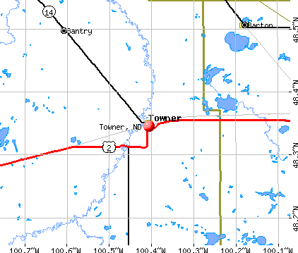 Towner, ND map