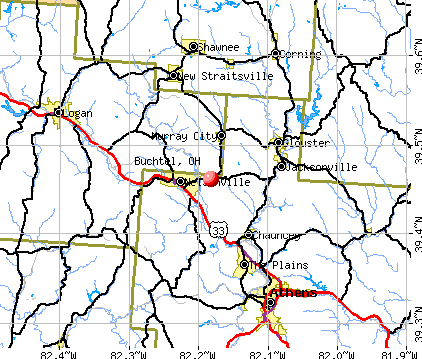 Buchtel, OH map