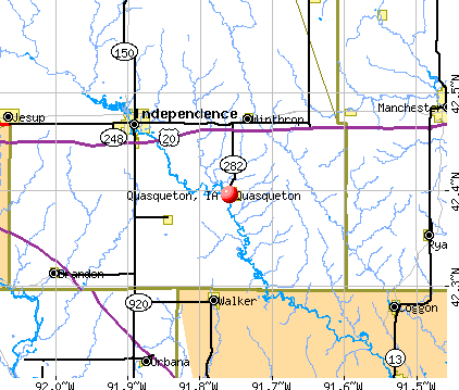 Quasqueton, IA map