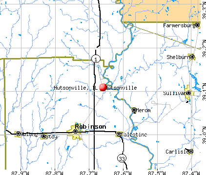Hutsonville, IL map