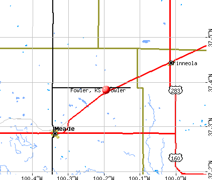 Fowler, KS map