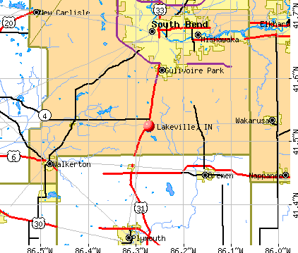 Lakeville, IN map