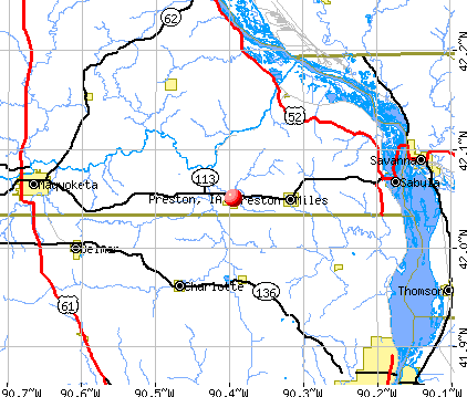 Preston, IA map