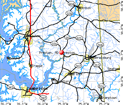 Preston, MD map