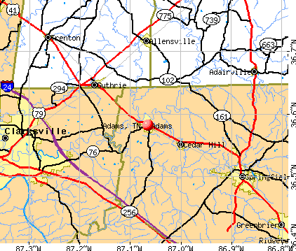 Adams, TN map
