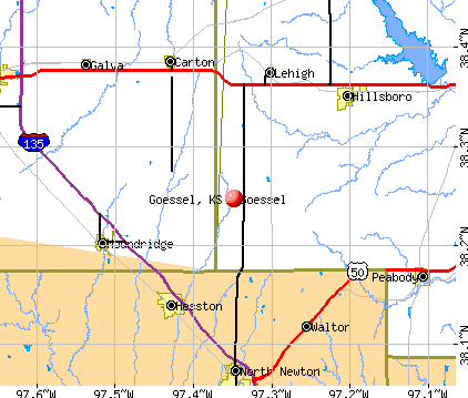Goessel, KS map