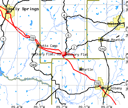 Hickory Flat, MS map