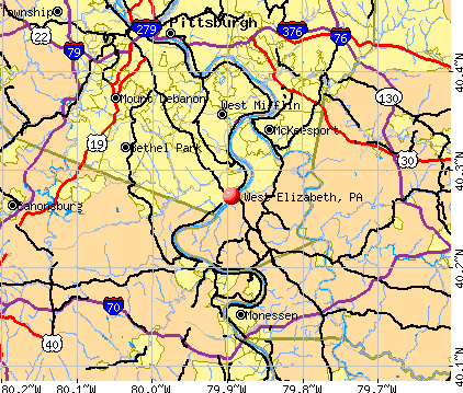 West Elizabeth, PA map
