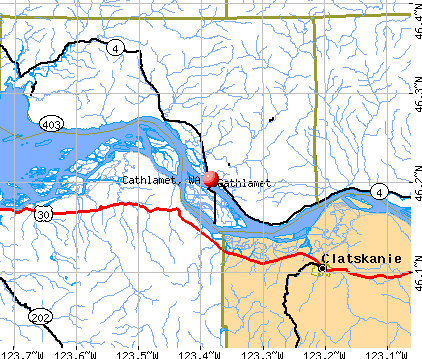 Cathlamet, WA map