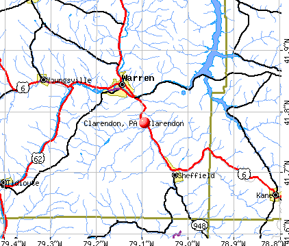 Clarendon, PA map