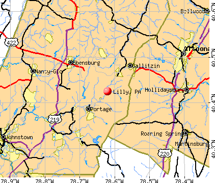 Lilly, PA map