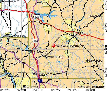 Connoquenessing, PA map