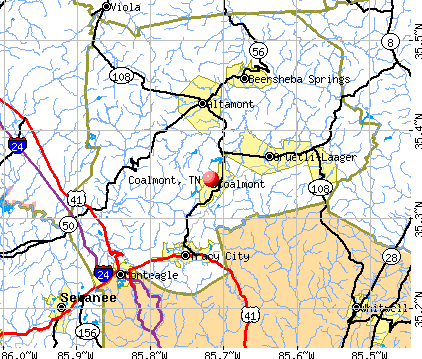 Coalmont, TN map