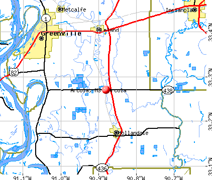 Arcola, MS map